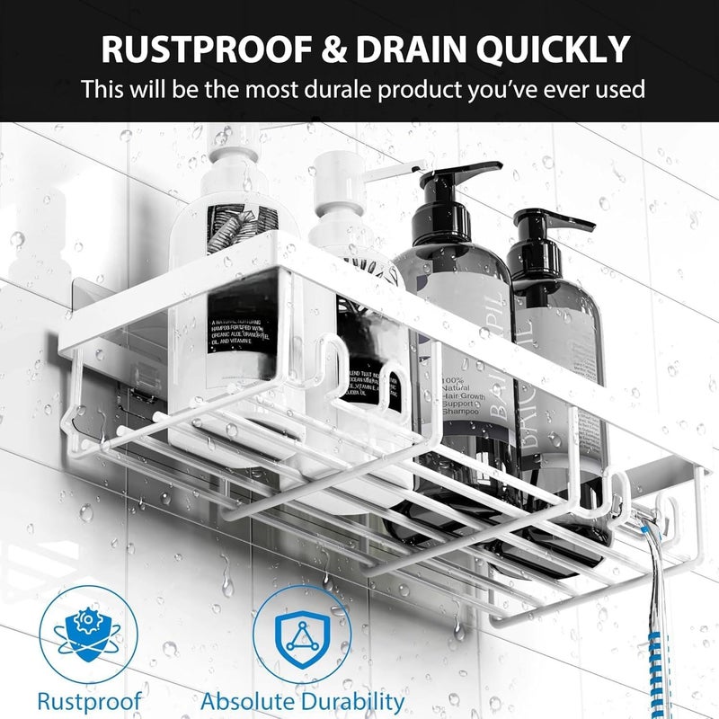 Moforoco Adhesive Shower Caddy Organizer Shelves Rack - 5 Pack Corner Bathroom Storage Organization, Home & Kitchen Decor Inside RV Accessories, Hanging First Apartment Household Camper Essentials - Image 5